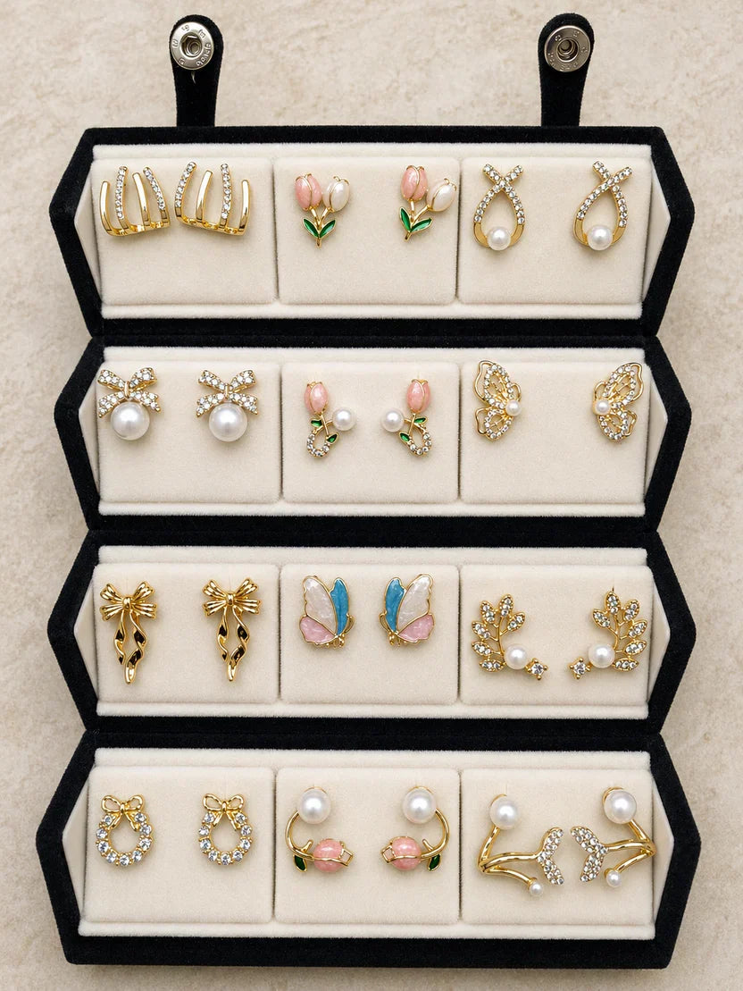 Korean earring 12 pair box